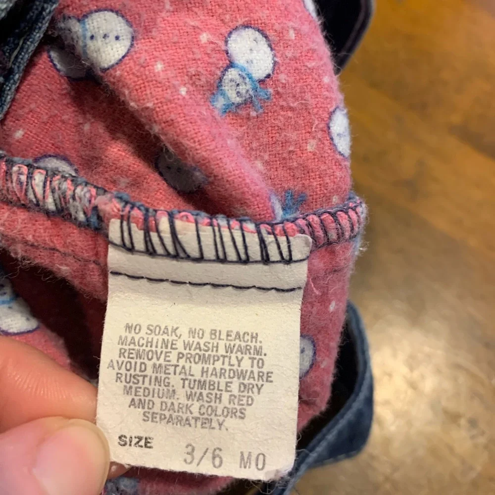 Oshkosh Snowman Baby Overalls‎ Vintage Size 3-6 Months Made In USA